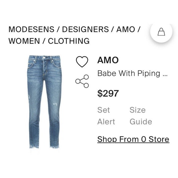 AMO Babe Old School Jeans • 24• with Piping Blue Raw Hem $298 - Picture 3 of 14